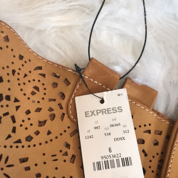 Size 6•laser cut•Express• tan boots• NWT - Picture 3 of 8